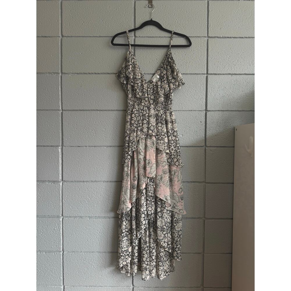 Women's MISA Los Angeles Bohemian Idalia Cold Shoulder Floral Midi Dress size M - Picture 3 of 5